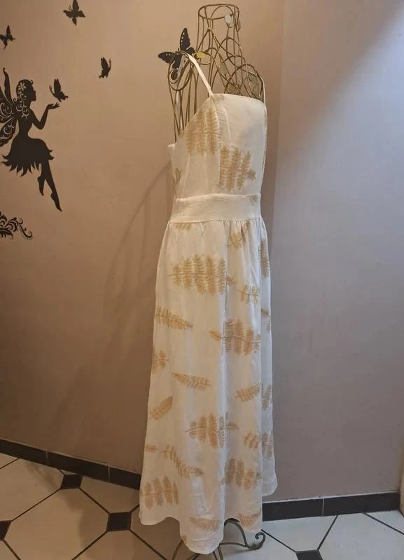 Vestido largo blanco bordado – photo 3